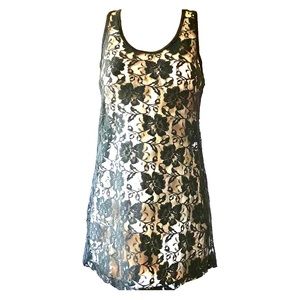 Kimchi Blue | New Sheer Black Lace Overlay Top